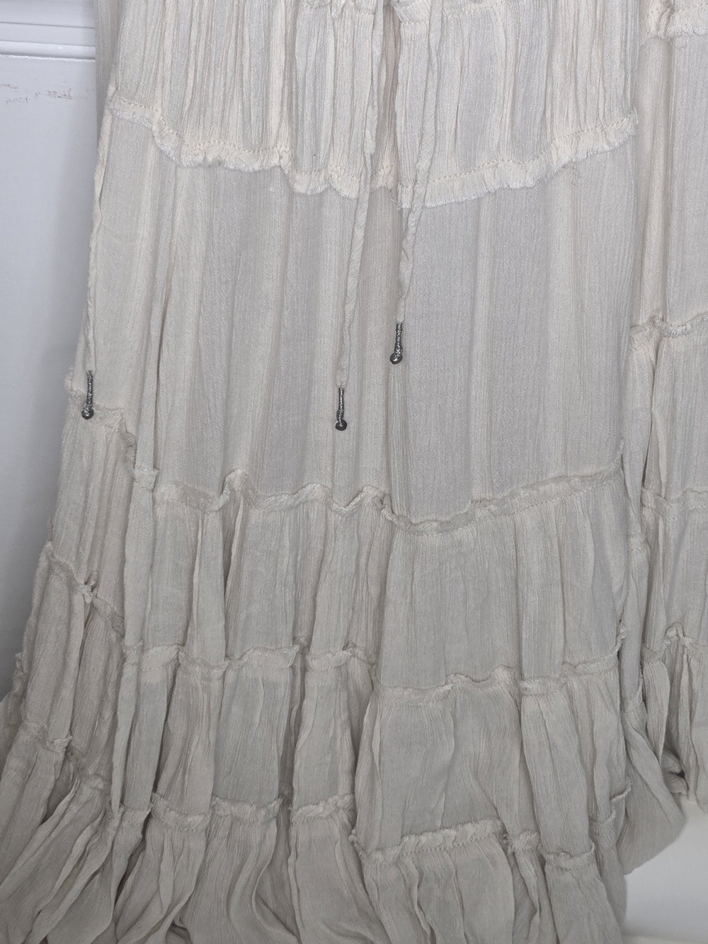 NWT Free People Burst Of Bliss Maxi Dress Cream Boho Flowy, Romantic Tiered  XS - Picture 12 of 14